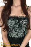 Women Lace Camisole, Square Neck Low Cut Sleeveless Backless Crop Tops Camisole for Summer
