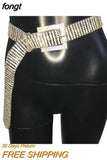 10 Rows Full Rhinestone Width 3.5 CM Waist Belts Women Diamante Crystal Chain Bride Wide Shiny Gold Silver Waist