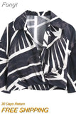 Geometrical Print White Black Blouse Skirt Sets Suits Women Summer New Two Pieces Set Ruched Crop Top Dress Sets