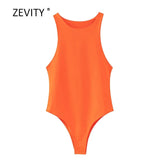 2020 Women sexy sleeveless solid color slim bodysuits female chic o neck soft blouse brand office wear playsuits tops