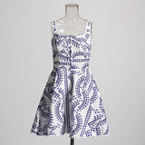 Fashion Suspension Short Dress 2025 Spring New Sexy Fang Collar Sleeveless Design With Lotus Leaf Edge