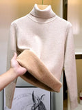 Sweater Women Winter Thick Plush Fleece Lined Knit Pullover Warm Soft Knitwear Jumper Slim Sueter Top New Malhas