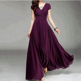 Sleeve Bohemian Chiffon Waist Dress