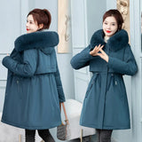 2024 Winter New Thickened Down Cotton Korean Version Plus Cotton Liner To Overcome Cotton Coat Women's Long Cotton Suit-Outfit