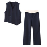 New Asymmetrical Double Vest 7655728 Matching Trousers 3173728-Outfit