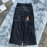 Y2K Big Boy Jeans Original Hip-Hop Embroidered Loose Jeans Street High-Outfit