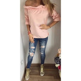 2017 New Women Blouse Puff Sleeve Slash Neck Soild Shirt Strapless Off Shoulder Ruffles Feminine Blouses Ladies