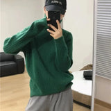 Turtlenck Sweater Women Vertical Pit Stripe Long Sleeve Winter Warm Knitted Pullover Elegant Soft Basic Female
