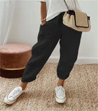 Fongt Women Cotton Trousers Pocket Tight Slacks Women's Pants