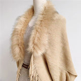 Collar Winter Shawls And Wraps Bohemian Fringe Oversized Womens Winter Ponchos And Capes Batwing Sleeve