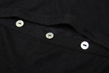 Black Long Sleeve Buttoned Slit Top-Outfit