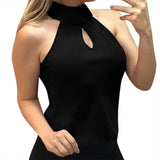 Sleeveless Halter Hollow Shirt Pullover Vest