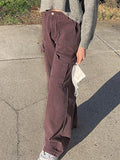 High Waist Plain Straight Leg Jeans-Outfit