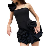 Fongt New Summer Women's Dress Lotus Leaf Ribs Tidal