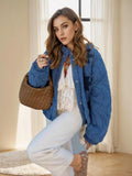 Fongt Women's Clothing 2025 Winter Small Collar Single Row Buckle Long-Sleeved Embroidered Cotton Coat Women A15067