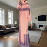 Fongt 2025 New Middle East Wearing Women's Long-Sleeved Skirt Dress Fashion Set