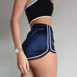 2021 Women Shorts Summer Silk Slim Beach Casual White Egde Shorts