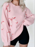 Fongt And Winter Women's Explosive Bow Bows Languid Loose Knitting Shirt
