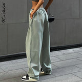 Pants Y2K Clothes Loose Drawstring Low Waist Joggers Trousers Women Casual Outfits Streetwear Baggy Wide Leg
