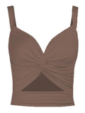 Twisted Cutout Crop Tank Top-Outfit