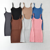Trendy Women's Dress Summer Sexy Solid Color Slim High Waist Elastic Bag Hip Halter Skirt Short Skirt-Outfit