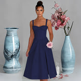 Fongt Spring And Summer New Fashion Leisure Tie To Repair The Fork With High-End Dress Woman