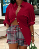 New Women's Wear Fashion Printing Temperament Commuter Two-Piece Set-Outfit