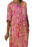 Elegant Floral Print Dress 703-1-Outfit