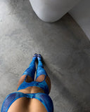 Mesh Printed Tie Dye Lingerie Set With Stocking Sleeve-Outfit