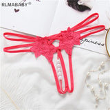 Hollow Out Hot Women Lingerie G-String Double Strap Pearl Massage Underwear Thong Solid Color Low Waist Temptation