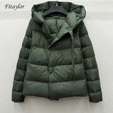 Winter 90% Ultra Light White Duck Down Jacket Women Short Down Coat Parkas Hooded Parkas Warm Female Snow