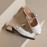 Fongt Half Slippers Female Summer Wear 2024 New Chinese Style Fairy Thick With A Word With A Cool