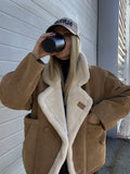 Fongt Women's Fashion For Autumn And Winter 2025 Loose Warm Retro Lamb Wool Coat D79245