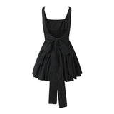 New Irregular Bow Tie Waist Dress In Autumn-Outfit