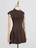 Fongt Style Sleeveless Short Dress 2025 Spring And Autumn New Design Sense Niche Waist High-End Feel