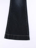 Washed Low Waist Flare Jeans-Outfit