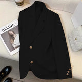 Fongt 2024 New Khaki Blazer Female Retro British Style Advanced Design Sense Versatile Small Suit-Outfit
