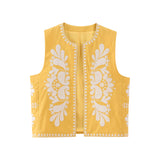 New Matching Color Embroidery Fashion Vest 6895054-Outfit