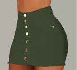Fongt New Casual Fashion High-Waisted Ass Skirt Women's Denim Single-Caught