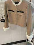Street French Elegant Small Fragrance Short Jacket For Women Fall Winter Korean Fashion Fried Street Coats Sweet