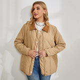 Leather Leather Parka Big Lapel Short Bread Coat Fashion Commuter Coat Ladies Elegant Cotton Coat Streetwear Korean