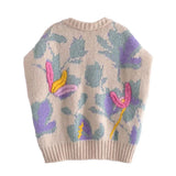 Embroidered Lavender Garden Sweater Vest-Outfit