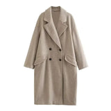New Women's Neutral Wind Long Trench Coat Woolen Coat 3046701-Outfit