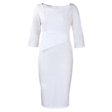 Fongt Women's 2025 New Fashion Solid Color Bag OL Tongle Pencil Dress