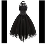 Fongt Summer Round Round Neckt Sexy Temperament Bumpy Personality Chiffon Solid Color Retro Sleeveless Dress