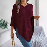Shooting 2025 Autumn And Winter Casual Pure Color Mahjong Loose Cloak Sweater Coat Women's