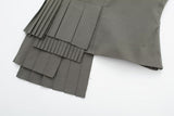 New Laminated Decorative Trench Coat Fabric Asymmetrical Halter Top 3067020-Outfit