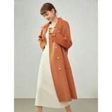 Double Breasted 100% Wool Coat Women Elegant Cashmere Long Winter Coat Female Oversized Vitnage Blend Jacket
