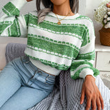 Wind Shooting 2025 Autumn And Winter Fashion Bumpy Long-Sleeved Knitted Sweater Women's