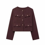 Fongt Women's Clothing Explosion Fashion Temperament Commuting Round-Neck Long-Sleeved Top